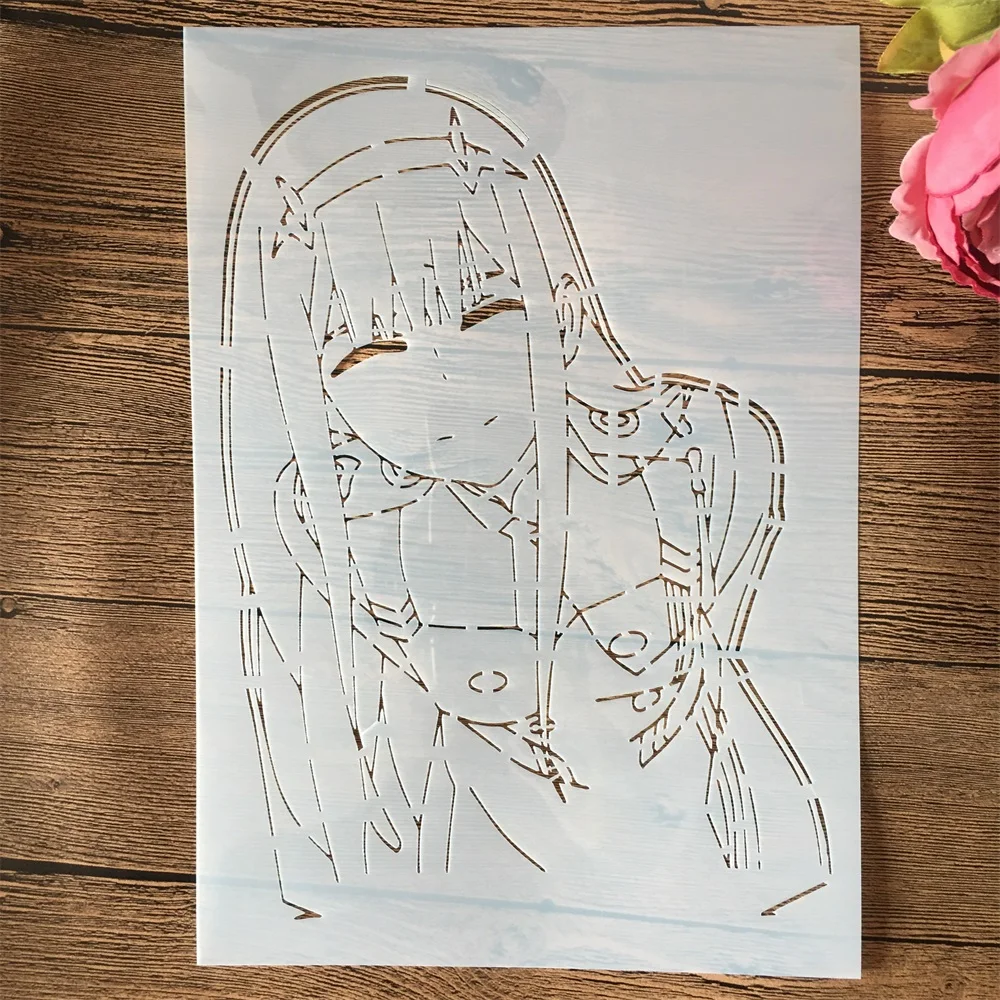 А4 29 см аниме Zero Two Darling In The FranXX DIY слоистые трафареты картина искусственная