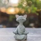 Чудесная черная статуэтка Будды кошки, коллекционная Статуэтка для медитации, йоги, коллекции счастливых кошек, подарок для любимой женщины, йоги, медитации, Декор