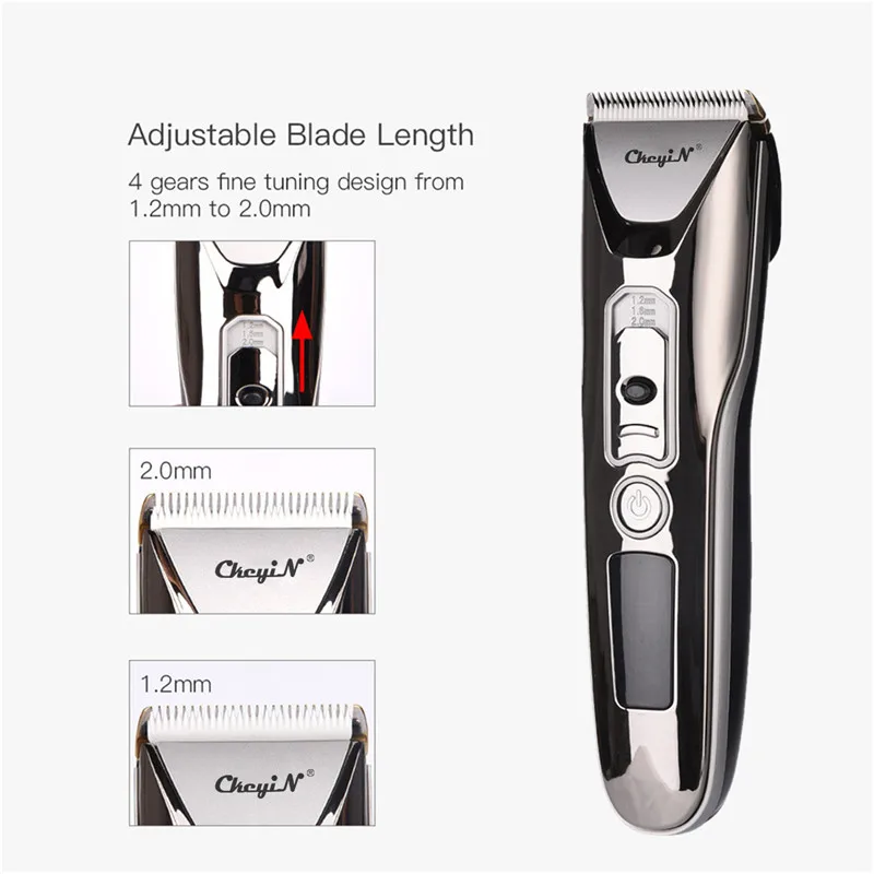 

High Performance Rechargeable Hair Trimmer Adjusted Hair Clipper LED Digital Ceramic &Titanium Blade Men's Electric Haircut Tool