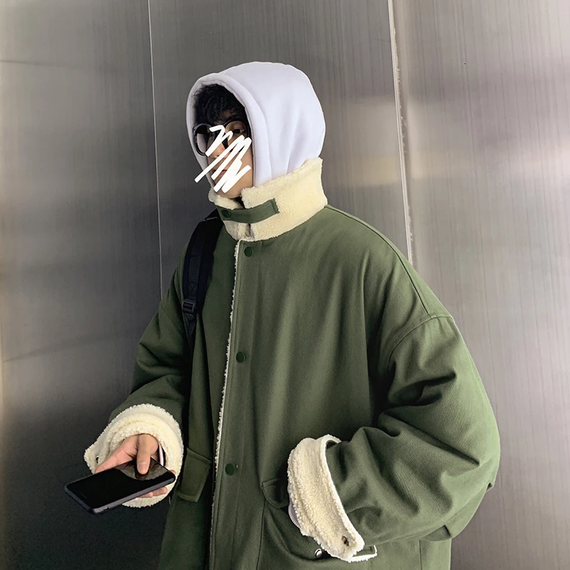 2019 зимняя мужская утепленная одежда из овечьей шерсти с хлопковой подкладкой