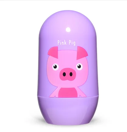 pig 4 шт. Детские комплекты для здравоохранения детский набор для ухода за ногтями Детские пальчиковые ножницы кусачки для ногтей Мультяшные животные Коробка для хранения для путешествий - Цвет: pig