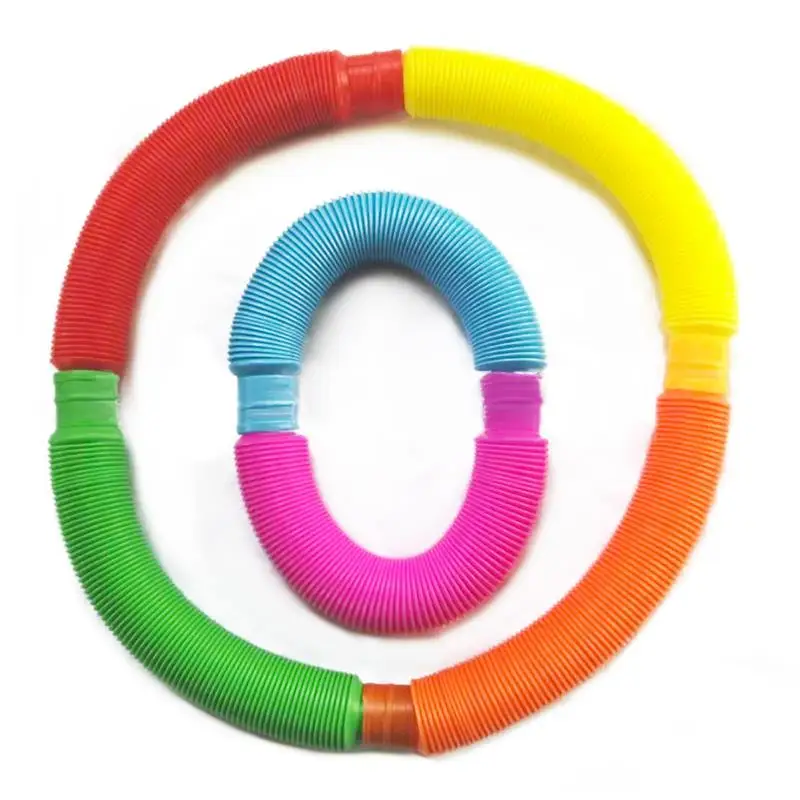 

8pcs Creative Magical Toy Colorful Circle Funny Toys Gift Folding Plastic Pop Tube Coil Children'S Early Development Educational