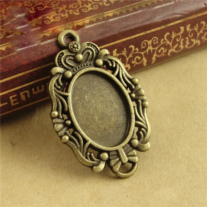 20 штук Овальный камео кабошоны база из старинной бронзы Серебристые Кулоны
