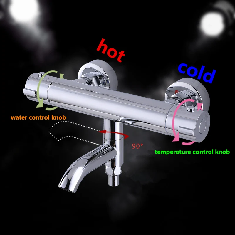 Термостатический смеситель для ванной комнаты душа кран контроля воды настенный