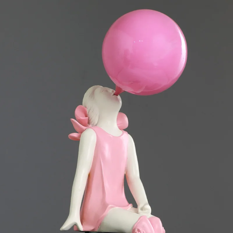 

ornament Decoracin sculpture Pink Girl Bubble Resin Ornament Modern style Ornament