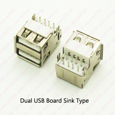 Фото 100PCS Dual USB 2.0 Connector Female 8PIN DIP 2 Feet Straight Jack 90Degree Socket PCB Board Sink Type Curved/Flat Обустройство 100PCS Dual USB 2.0 Connector Female 8PIN DIP 2 Feet Straight Jack 90Degree Socket PCB Board Sink Type Curved/Flat Обустройство