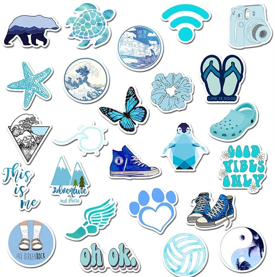 Printable Stickers голубые. Наклейки в стиле узоры. Синий цвет Стикеры для ВК. Blue Stickers aesthetic. Наклейки ы