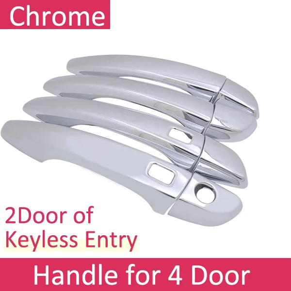 Handle Keyless Enrty Роскошный хромированный Внешний Набор для отделки ручки для Citroen C3 Aircross аксессуары для автомобиля наклейки 4 двери - Название цвета: Handle Keyless Enrty