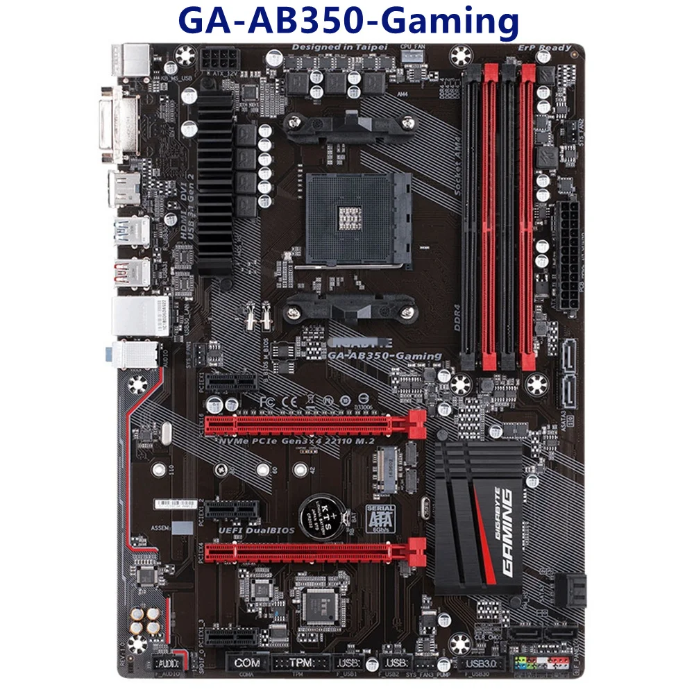 Для Gigabyte б/у оригинальная настольная материнская плата B350 стандартная розетка AM4
