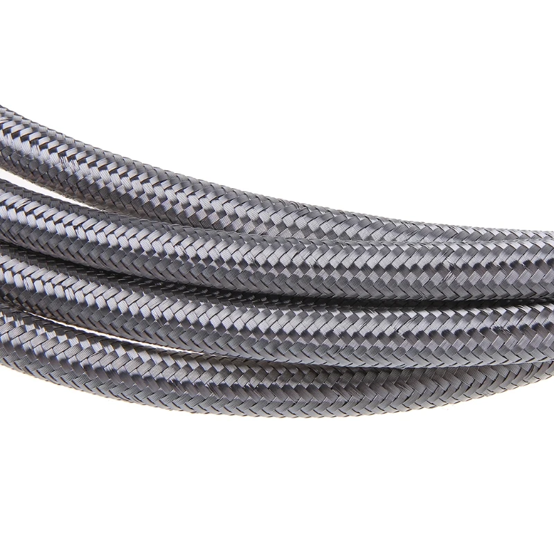 

1M Stainless Steel Braided Brake Gas Oil Fuel Line Hose AN4 AN6 AN8 AN10 NEW