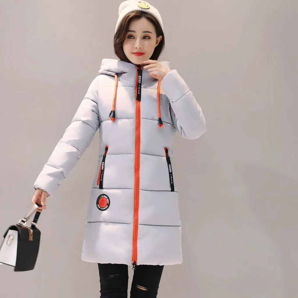 Womail, parkas-mujer-, зимняя куртка, Женское пальто, парка с капюшоном, куртка, Женская хлопковая парка, для женщин, большой размер