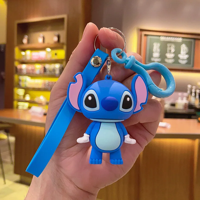 

Disney Mickey Mouse Winnie Bear Pooh Stitch Keychain Cartoon Anime Figures Doll Key Chain Pendant Couple Bag Pendant Toys Gifts