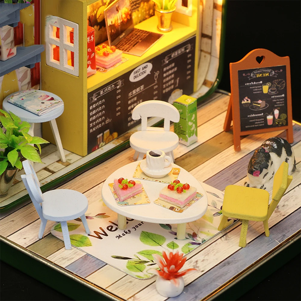 Миниатюрный Кукольный домик DIY деревянный кукольный с мебелью детские игрушки