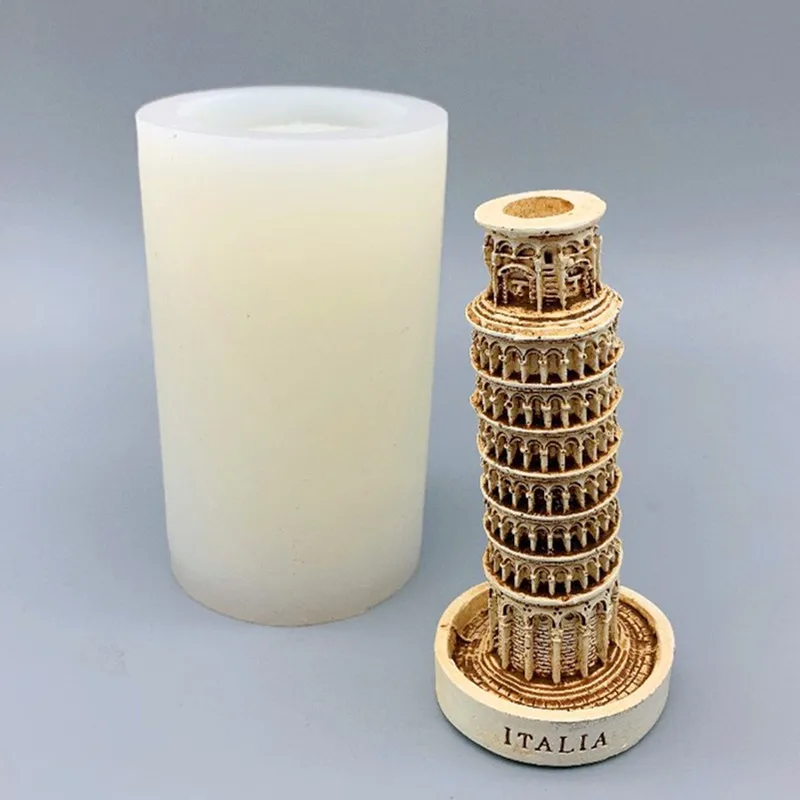 3D Пизанская башня Свеча-башня силиконовые формы известных итальянских модных