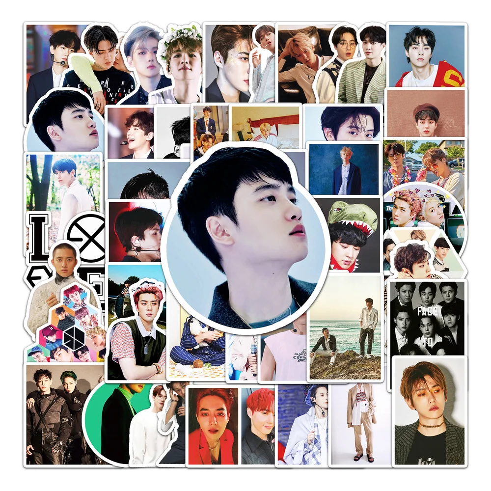 Клейкие стикеры KPOP EXO для багажа скейтборда телефона ноутбука велосипеда стен
