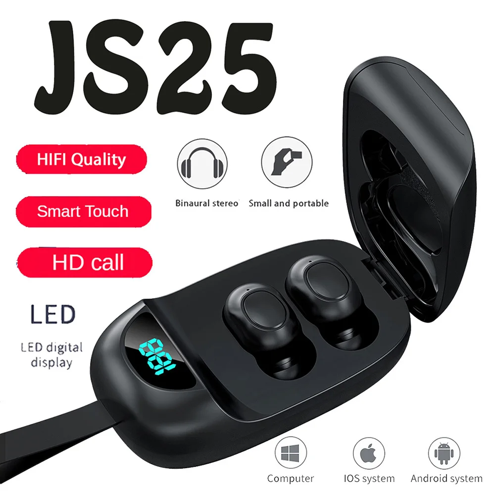 

JS25 Wireless TWS fone sem fio Bluetooth Headphones auriculares audifonos inalambricos Gaming Handfree Headset for Smart Phone