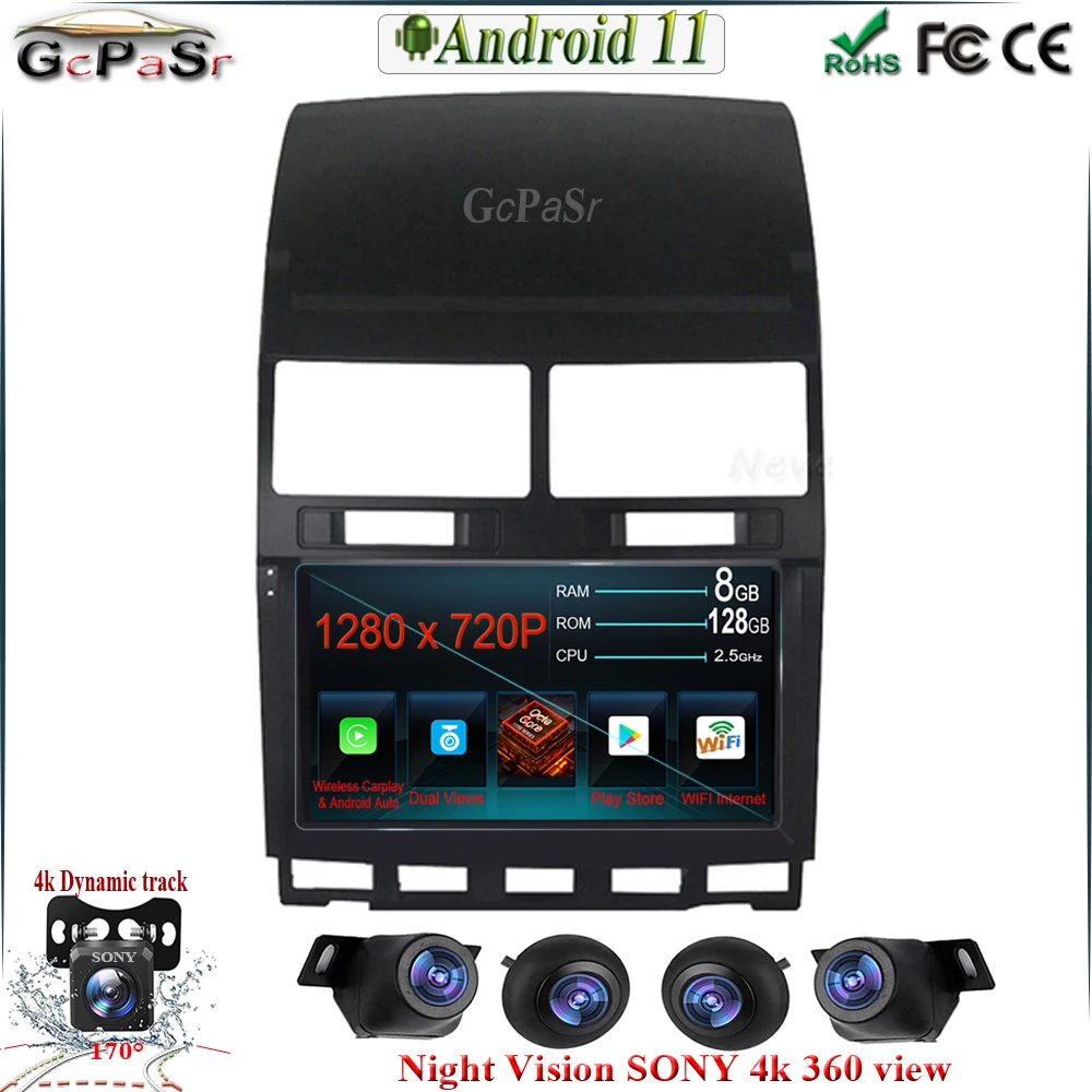 9'' Android 11 Car Stereo Autoradio Multimedia Player For Volkswagen Touareg GP 2002 - 2010 Radio Navitei GPS Navigation BT WiFi купить