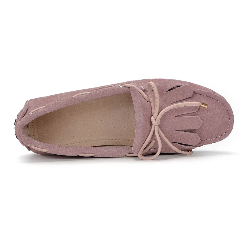 Туфли женские из натуральной кожи мягкие лоферы без застежки повседневная обувь