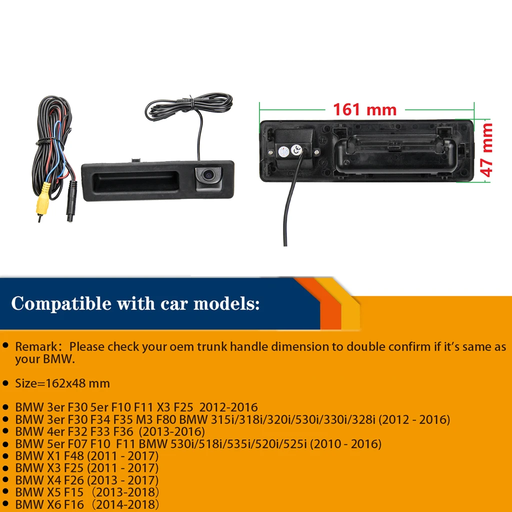 Парковочная камера заднего вида для BMW 318i 320i 530i 330i 328i 535i 520i 525i запасная с ручкой