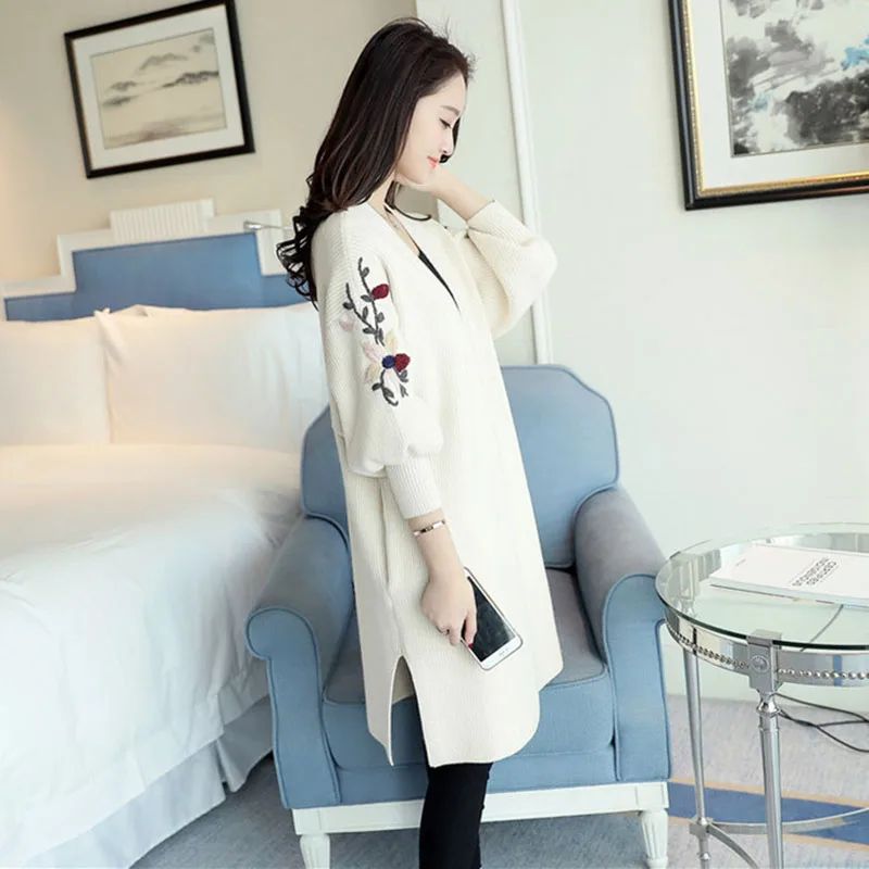 Women Long Sweater Cardigan Fashion Autumn Winter Sleeve Loose Thick Knitted Womens Sweaters Coats Pull OK177 |