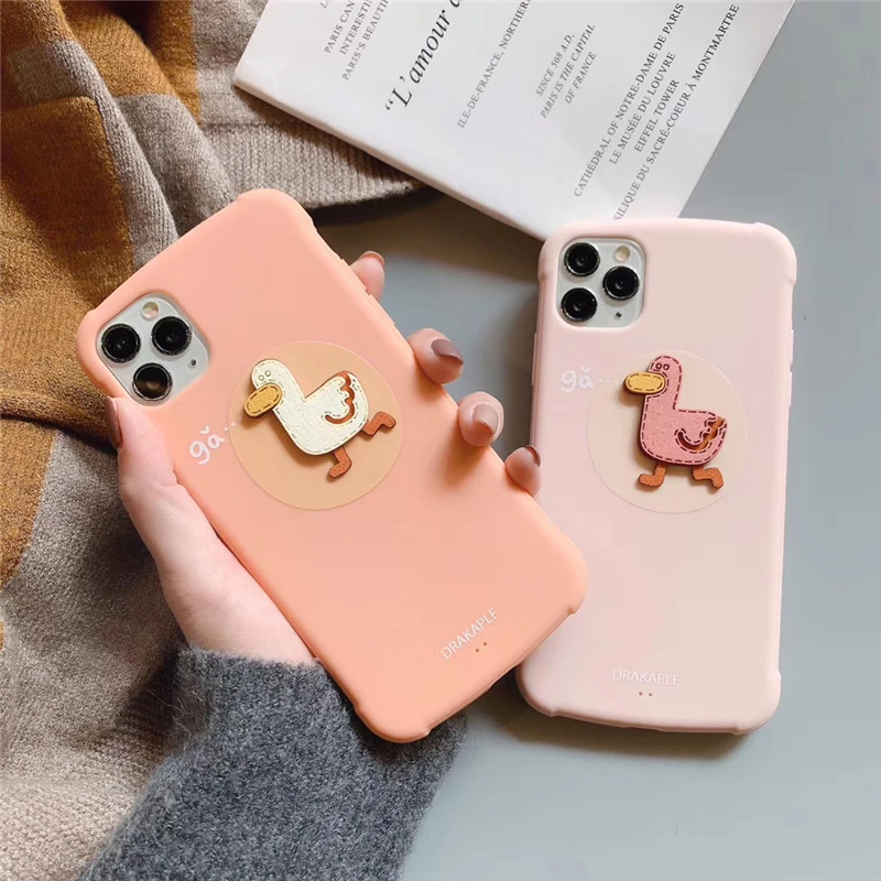 Карамельный цвет 3D Daze Duck Anti fall Arc чехол для телефона Iphone 11 Pro Max X Xr Xs 7 8 Plus Мягкий