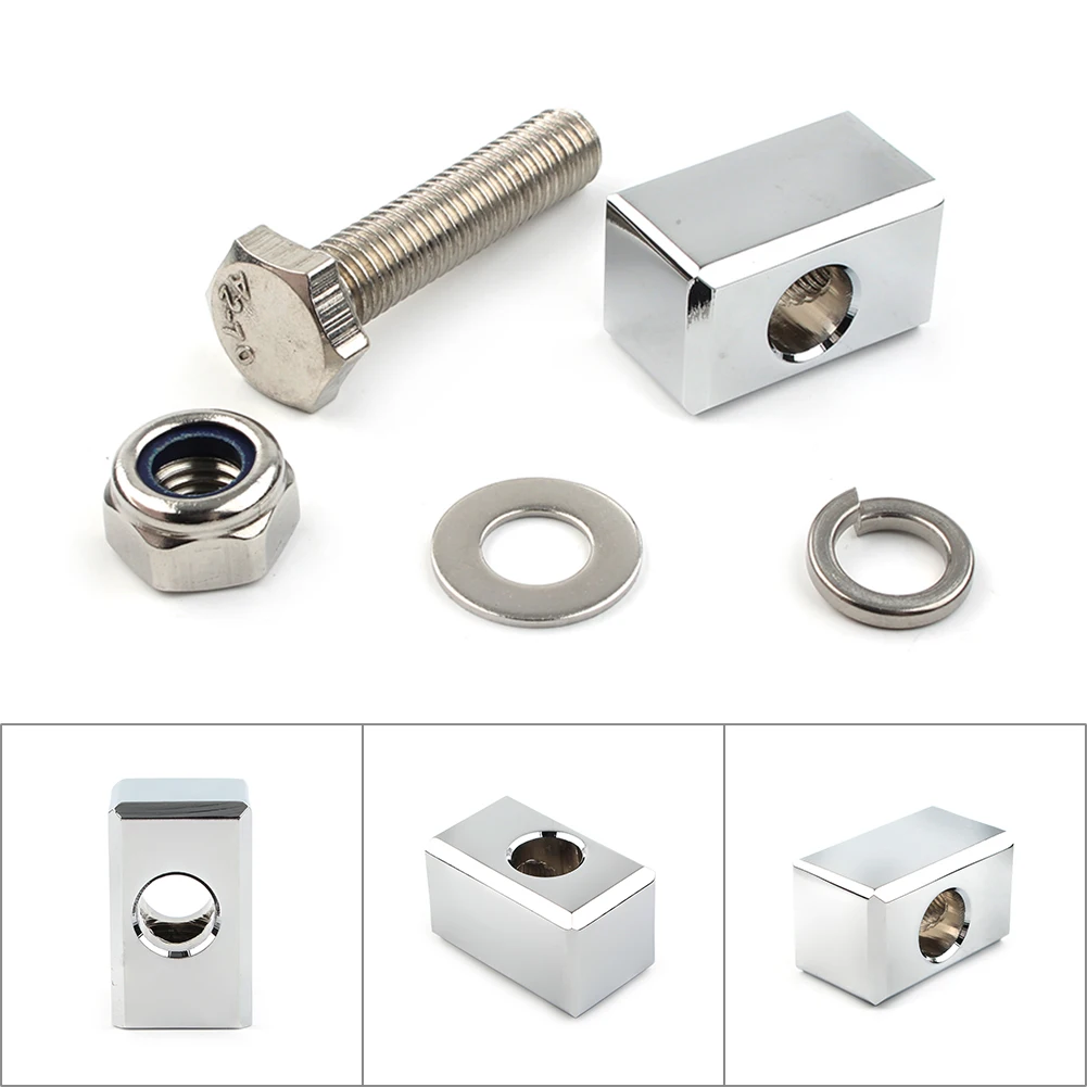 

Chrome Motorcycle Headlight Mounting Block for Harley Headlight Custom Headlights with 3/4" Inner diameter wide mounting bracket