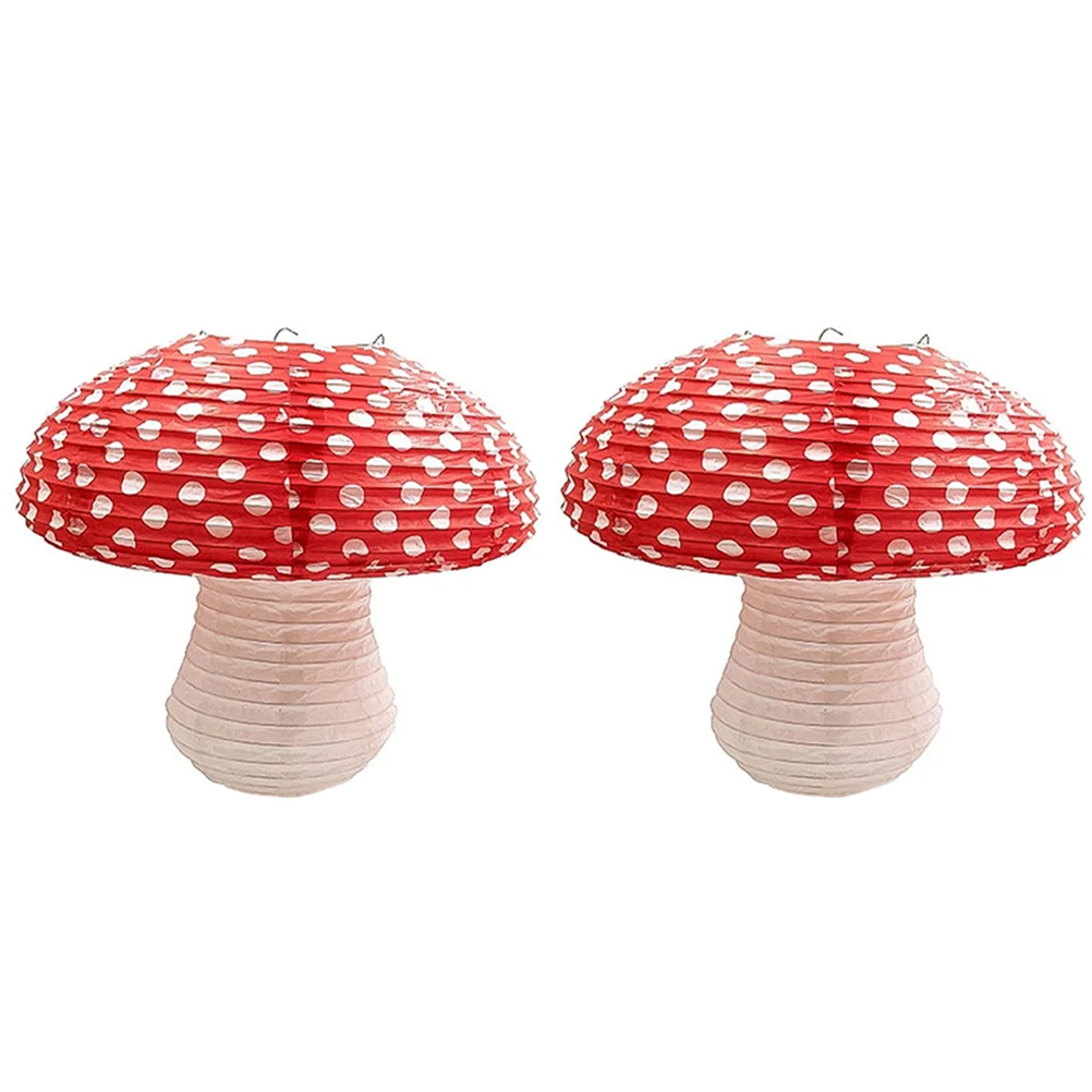 

2pcs Mushroom Hanging Paper Lanterns Mushroom Shaped Paper Lanterns Ornaments
