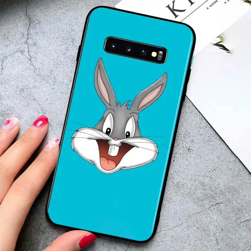 

Cartoon bunny cute for Samsung Galaxy S21 Ultra Plus 5G Note 20 10 9 8 S10 S9 S8 S7 S6 Edge Plus Black Phone Case