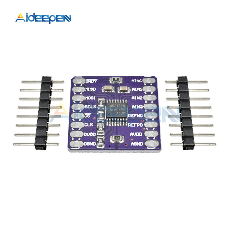 DC 3 V-5 V CJMCU-1220 ADS1220 с низким энергопотреблением 24 битный аналого-цифрового преобразователя постоянного тока ADC SPI I2C/межсоединений интегральных схем Интерфейс для Arduino