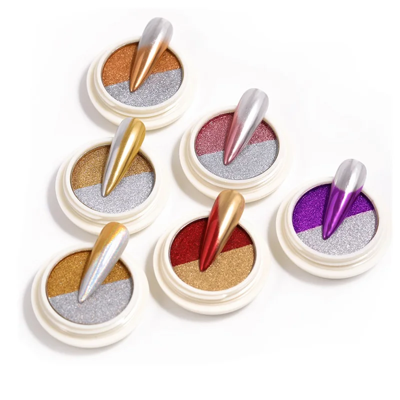 

1 коробка, зеркальный блестящий порошок для ногтей, однотонный металлический цвет, зеркальный хромовый пигмент, пылевое украшение для маник...