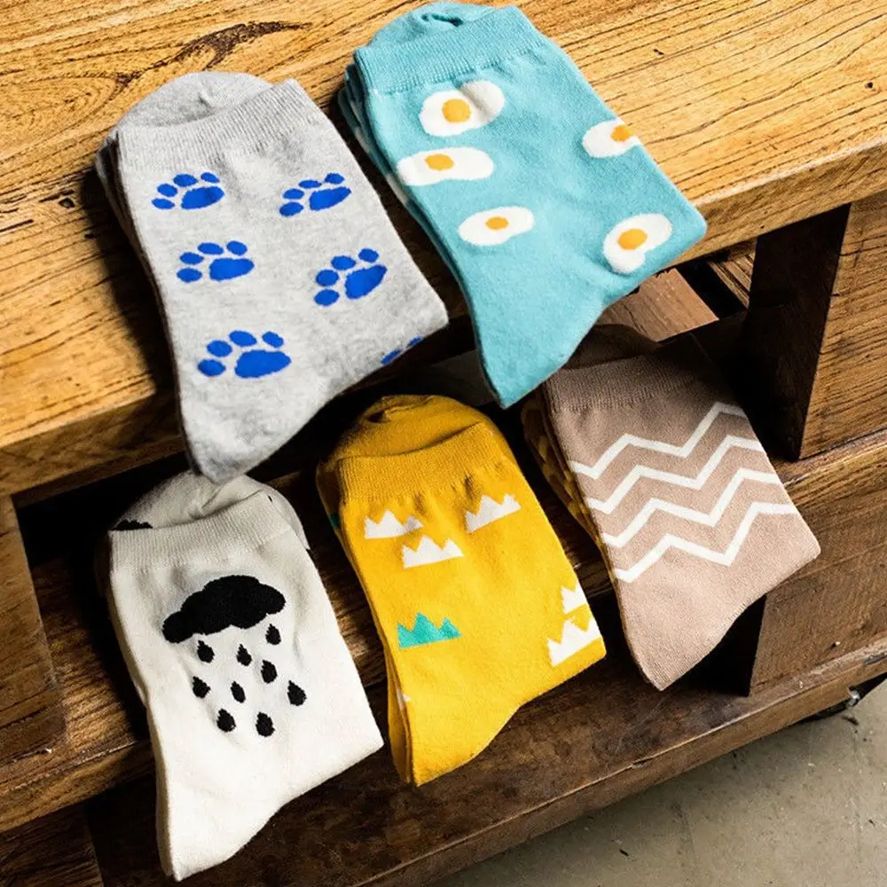 

yellow floor socks Women Daily Socks Harajuku Korea Japanese Cotton Socks cloud Christmas Socks