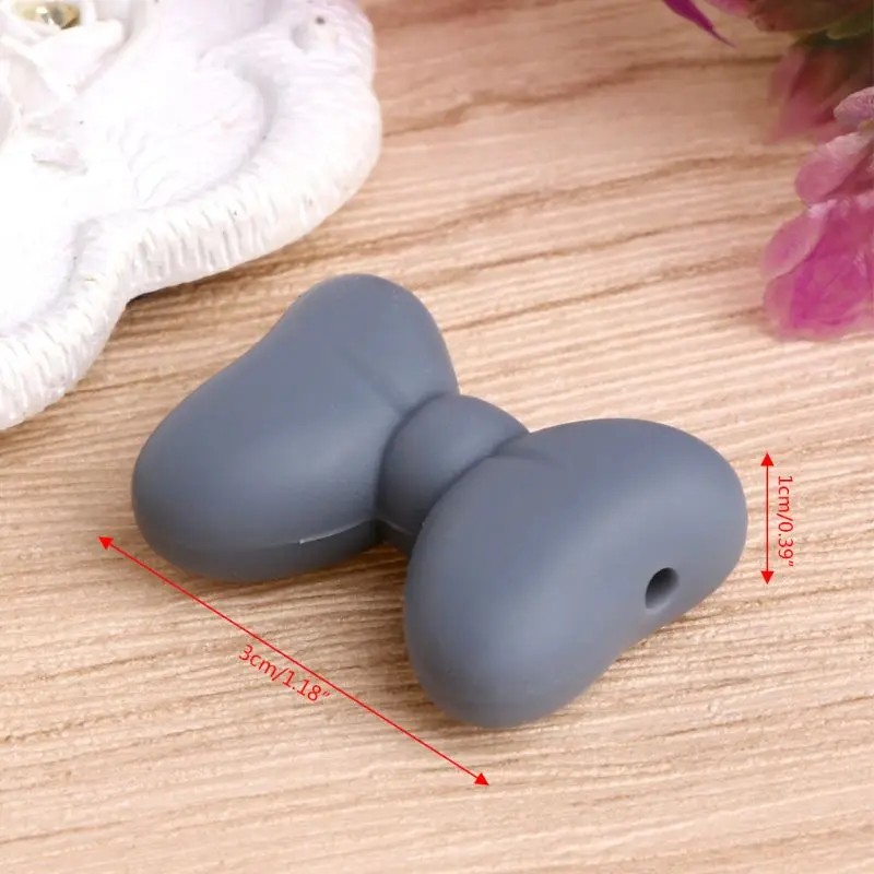 

5Pcs Bow Silicone Teething Bead DIY Chew Necklace Pendent Baby Teether Making