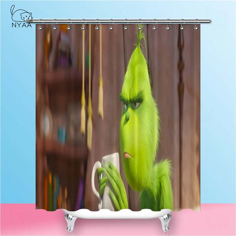 Nyaa Grinch занавески для душа Водонепроницаемый полиэстер ткань ванная комната шторы для домашнего декора