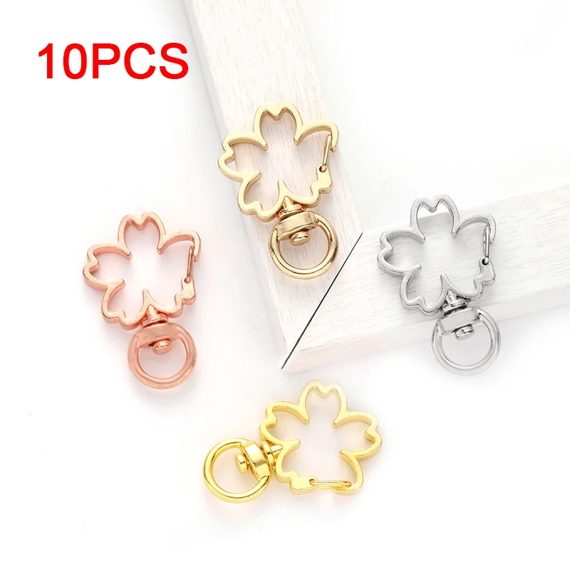 

10pcs Cherry Blossoms Key Chain Key Ring DIY Spring and Summer Flower Keychain Jewelery Accessories Lobster Clasp
