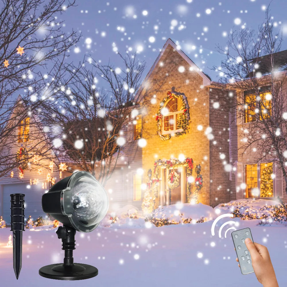 Proyector de luces Led para escenario, lámpara giratoria de copos de nieve para interior y exterior, decoración de paisaje y jardín, navidad