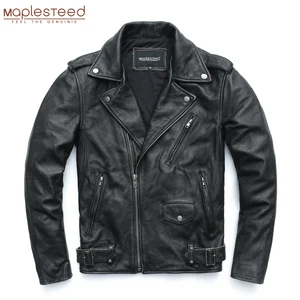 Мотоциклетная куртка MAPLESTEED, черная винтажная куртка из натуральной кожи, байкерская куртка 100%, куртка из бычьей кожи, M456, M-5XL