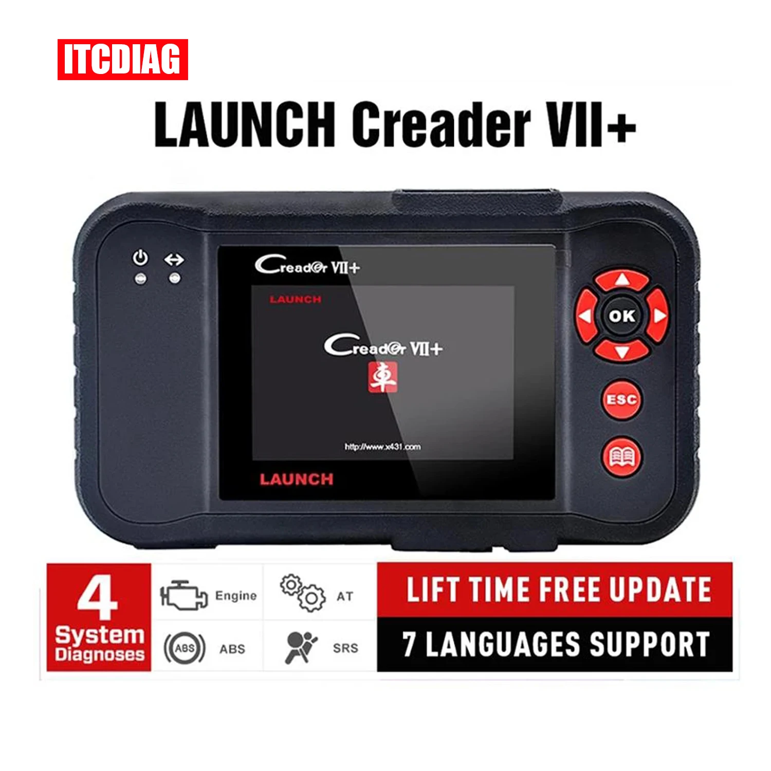 Сканер X431 Launch Creader vii + Professional CreaderVII новейшая версия Лучшая цена высокое качество