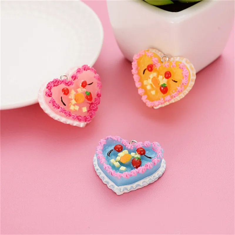 Брелок для ключей в форме сердца торта фруктов 10 шт. браслет на подарок |