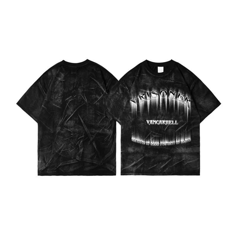

Summer Men Clothing Short Sleeve Popular Casual Loose T-shirt Hip-hop Style Streetwear Harajuku Cotton Chic Worsted