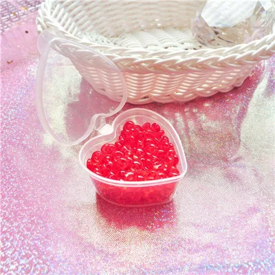 Red bead and box В форме сердца, коробка для слизи, рыбные шарики для слимов, амулеты Lizun, сделай сам, Ploymer, глина, контейнеры для хранения, органайзер, шарики для коробки - Цвет: Red bead and box