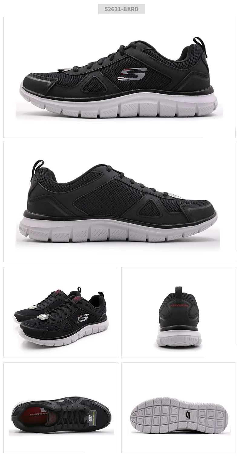 Skechers/обувь для мужчин; Повседневная Удобная обувь; сетчатые кроссовки; дышащая прогулочная обувь для мужчин; высокое качество; 52631-BKRD