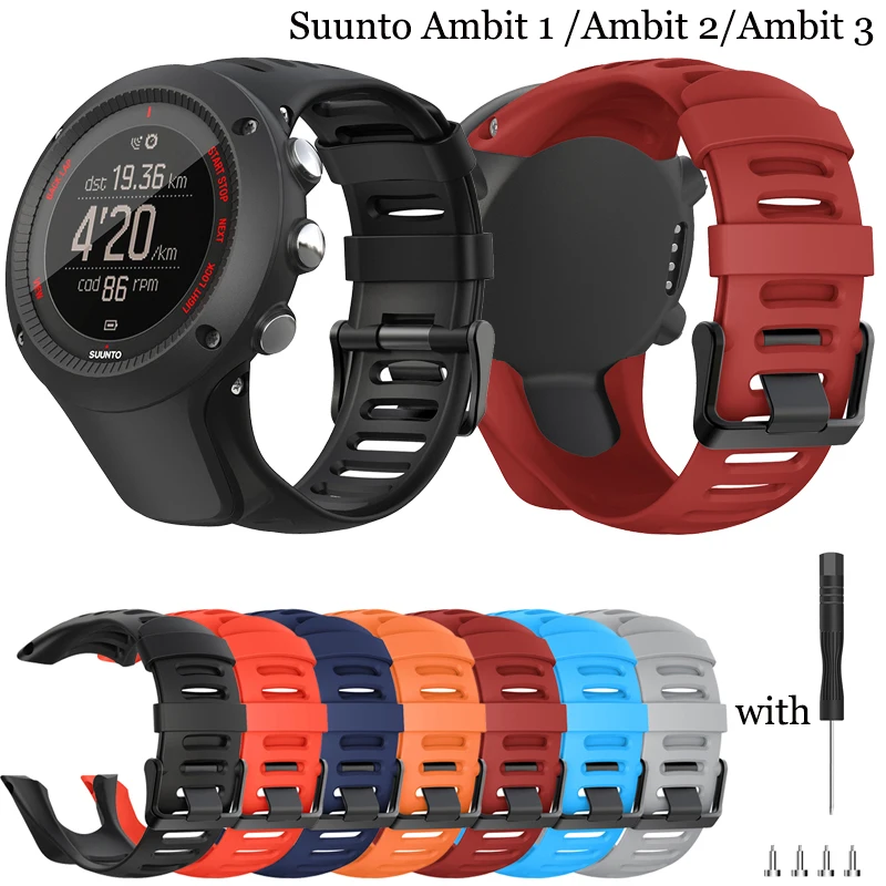 Ремешок силиконовый спортивный для Suunto Ambit Series 1/2/3 браслет SUUNTO AMBIT 1/2/2S/2R/3P/3S/3R 24 мм |