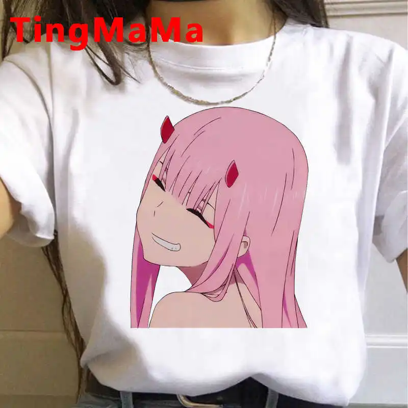 

Darling в Franxx ноль двух предметов летний топ мужской tumblr пара японский топ тройники Лето Топ harajuku kawaii