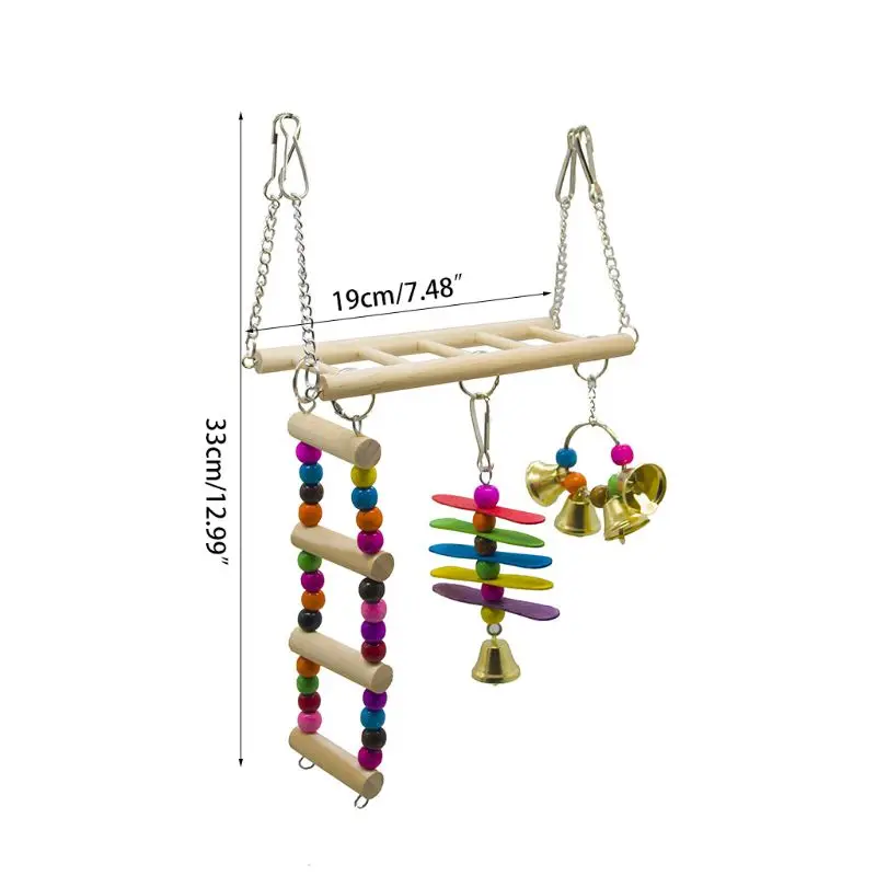 

Wooden Bird Swings Ladders Toys, Pet Chewing Climbing Hanging Toys