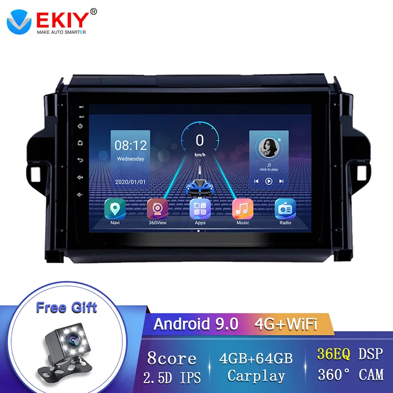 EKIY 9 дюймов Android 0 Автомобильный GPS радио для Toyota Fortuner 2016 2017 2018 Мультимедиа Стерео