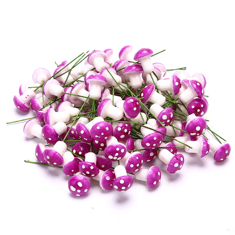 Новая миниатюрная модель искусственной маленькой грибной растительности для феерического сада - акционная фигурка, миниатюрные ремесла для декора, стейки, 100 штук.