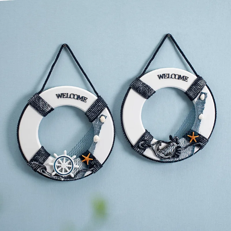 30 см Деревянный Поплавок в средиземноморском стиле плавающее кольцо настенная