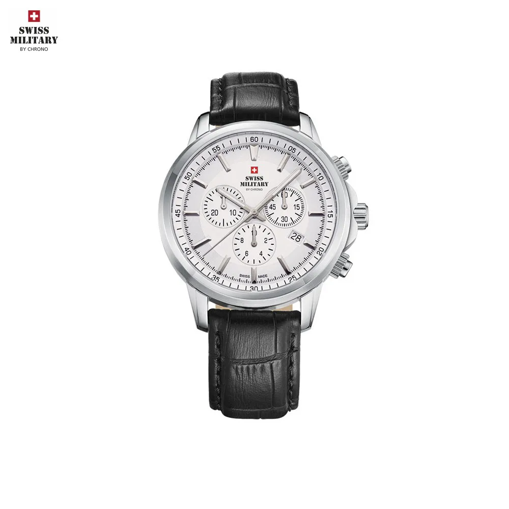 Наручные часы Swiss Military SM34052.09 мужские с кварцевым хронографом на кожаном