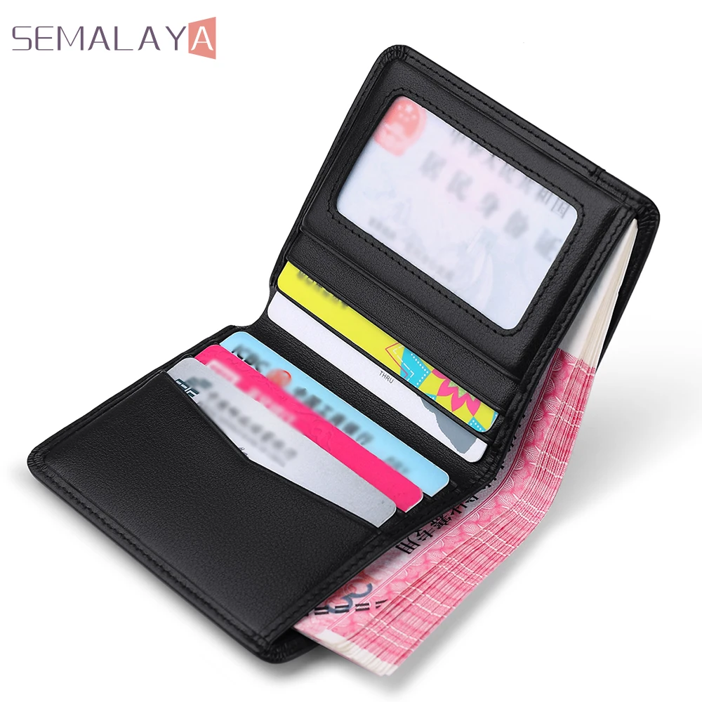 Genuine Leather Short Man Wallet Card Holder Business Wallets Money Clip Men Card Case Top Quality In stock Free Shipping