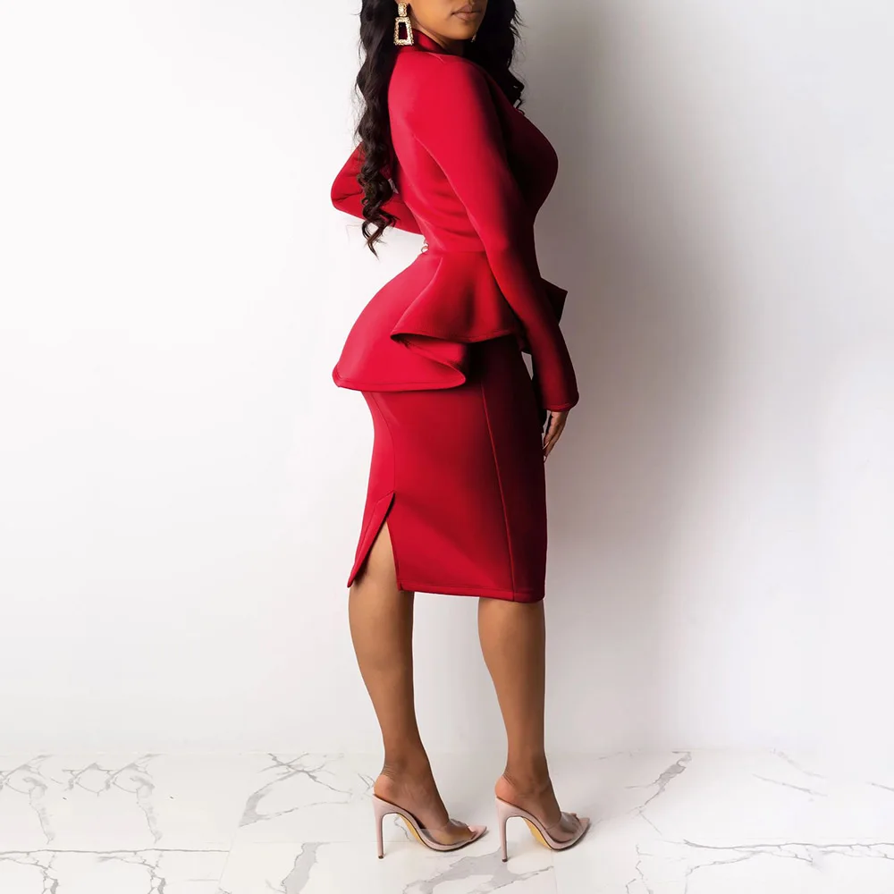 Женский офисный комплект из двух предметов Осенний сексуальный Повседневный